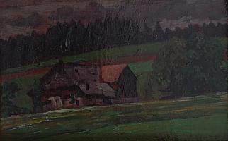 Hermann Dischler, Zipfelhannesenhof, 1924, OelPlattte, 18 x 28 cm.JPG